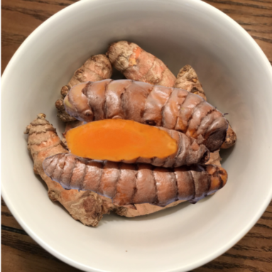 lakadong turmeric tube cut in bowl